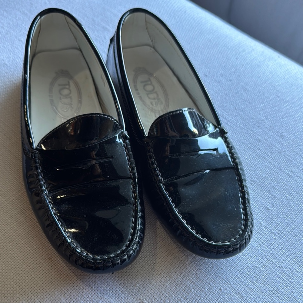 Tod's Black Patent Leather Loafers